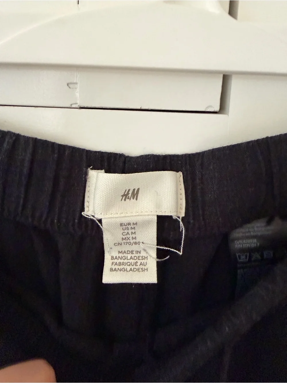 H&M Black Linen Straight Cargo Pants Size Medium